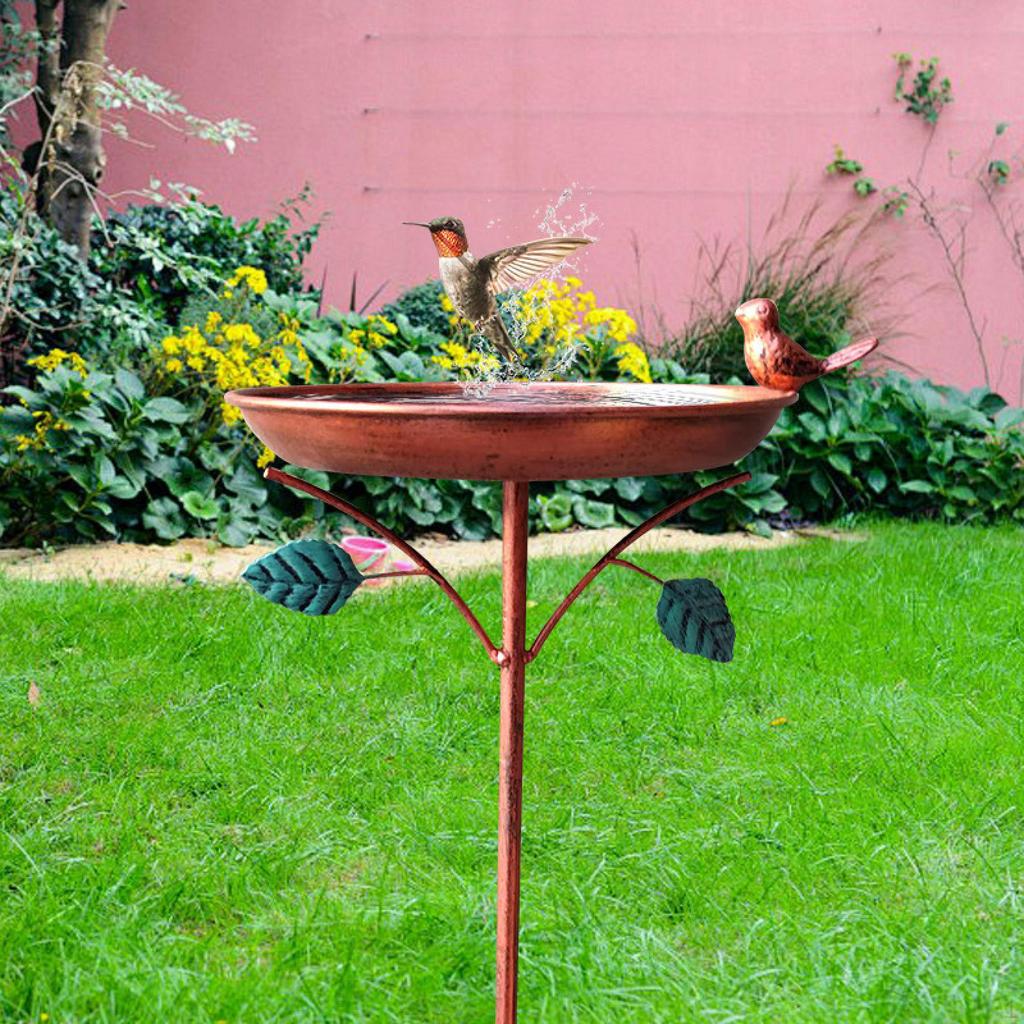 Metal Bird Bath Lover Gifts Sturdy Easy To Install Feeder Bowl Birdbath with 5 Prongs Base