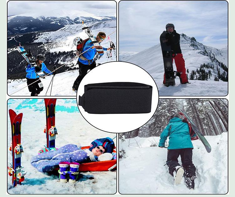 Cross-Border Adjustable Ski Bindings with EVA Pad and Magic Tape Nylon Straps