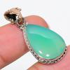 Natural Chrysoprase Gemstone 925 Solid Sterling Silver Gift Pendant 1.50" Y3o18