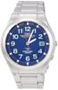 [Citizen Q&Q] Watch Analog Radio Solar Waterproof Date Metal Band HG12-215 Men's Blue