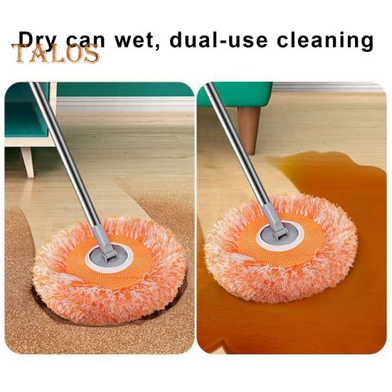 Высокоэффективная швабра с выдвижной ручкой, вращающаяся на 360 градусов, влажная и сухая швабра, двойная эффективность очистки, инструмент для уборки пола