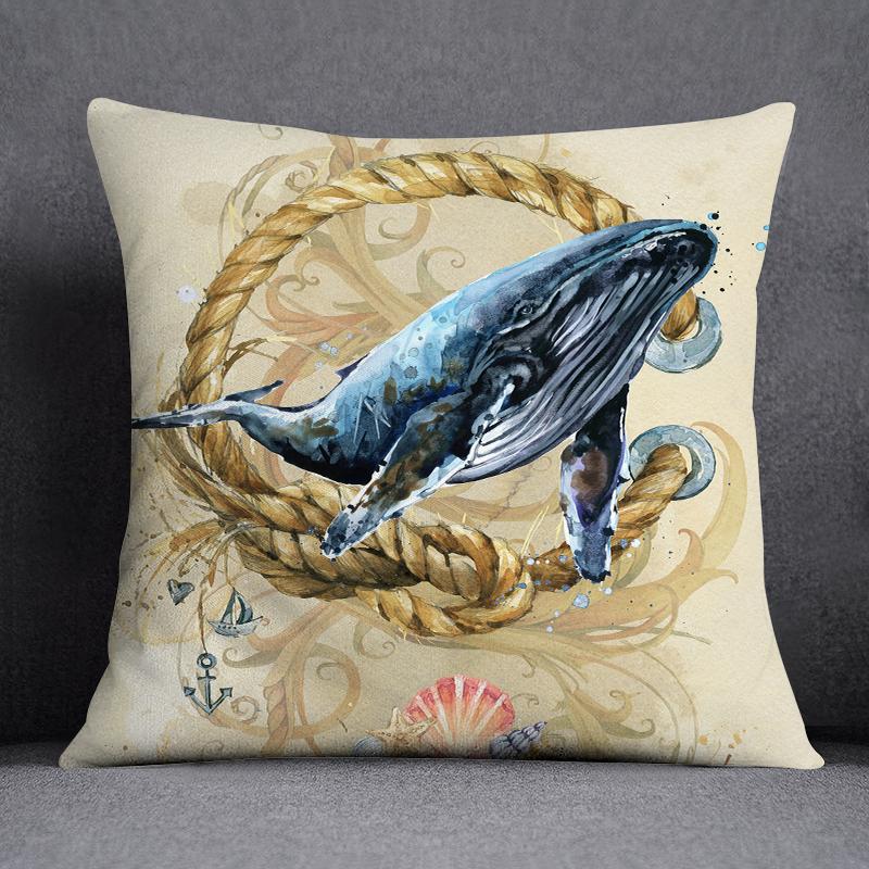 Наволочка с изображением морского животного и русалки, украшение для дома, квадратная наволочка, украшение для дома и офиса, наволочка
