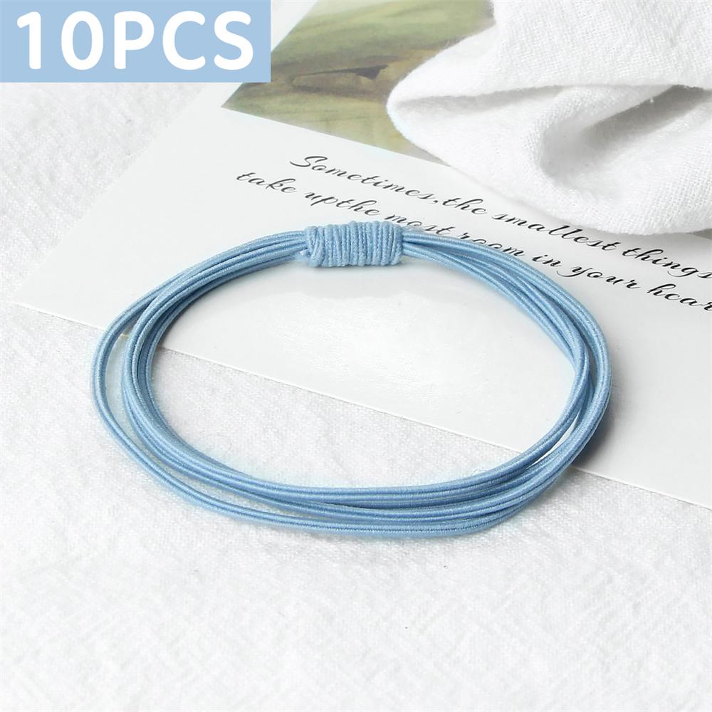 10 шт. Простые многослойные резинки для волос Женские базовые однотонные резинки Аксессуары для волос Повязка-держатель Скранчи Подарок для девочки