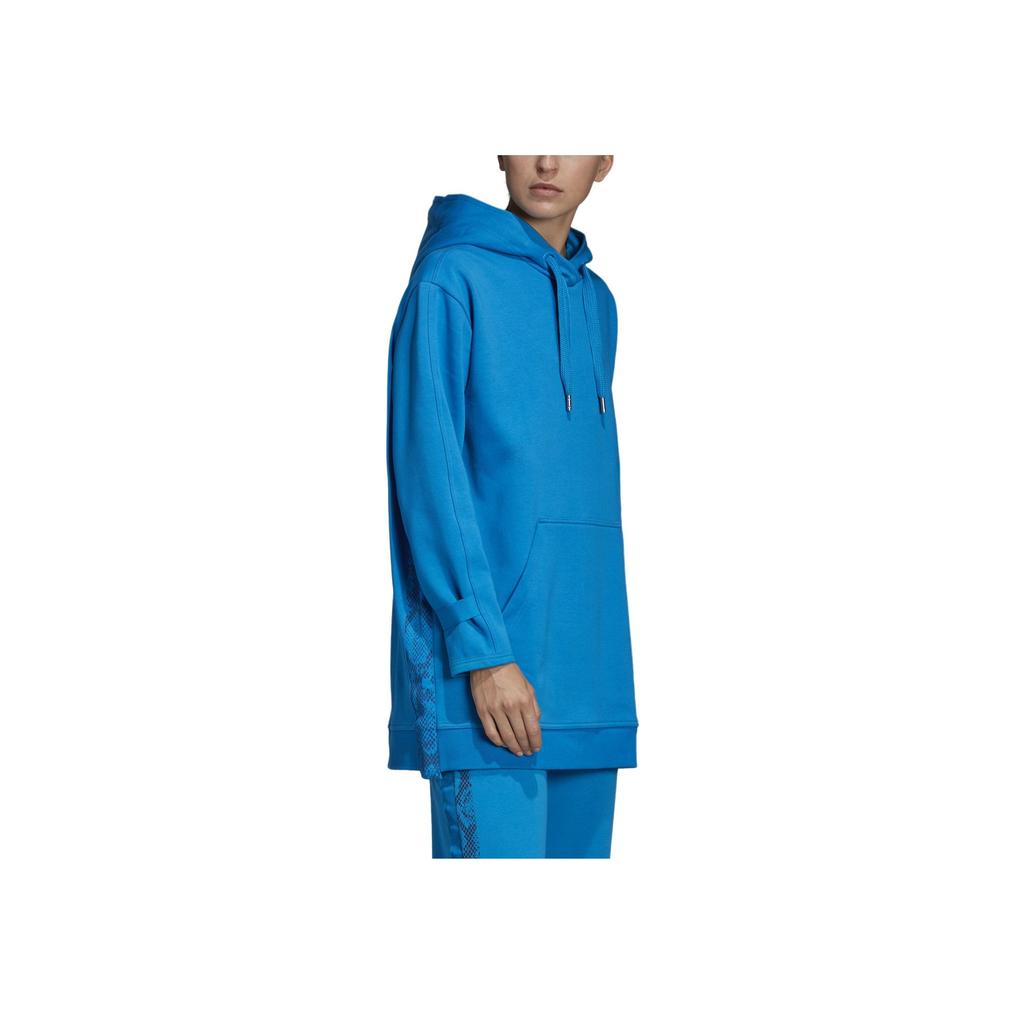 Adidas Повседневная однотонная толстовка с капюшоном и длинным рукавом, женская толстовка синего цвета DT9221