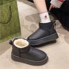 Fashion 2025 Winter Snow Boots Women's Simple Booties Flat Thickened and Fleece Warm Platform Cotton Shoes