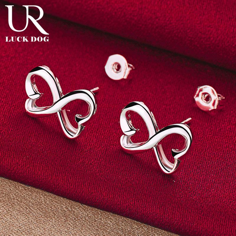 Серьги для пирсинга в форме сердца из стерлингового серебра 925 пробы. Модные свадебные украшения.