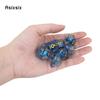 7 Pcs Blue Eyeball Golden Number Sharp Edge Resin Dice Polyhedral Dice Suitable for Role-Playing RPG Board Game