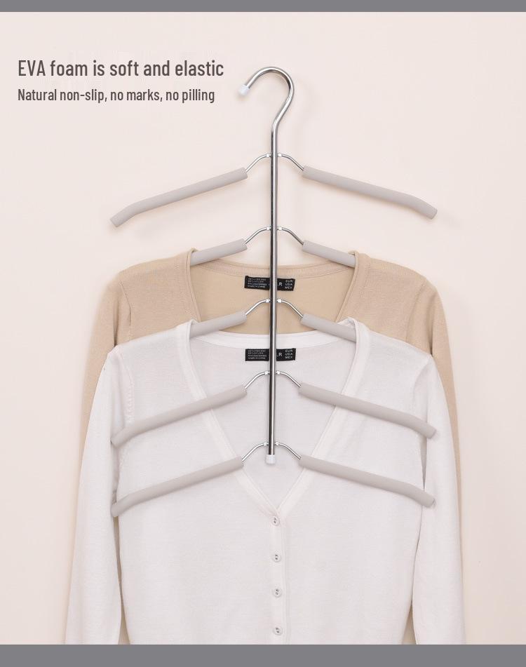 Нескользящая многофункциональная вешалка-губка для одежды, футболок и сушки на стойке