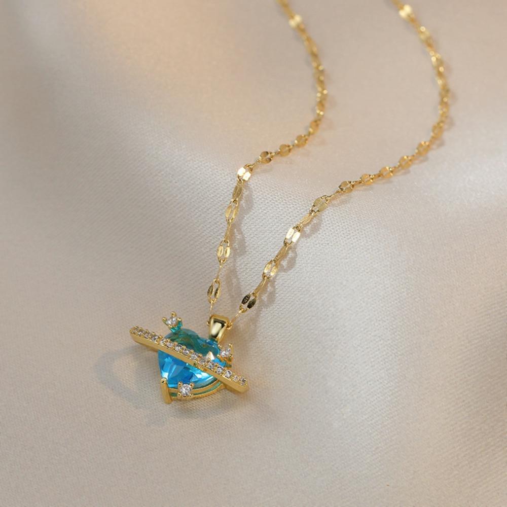 Ожерелье с подвеской «Планета любви» Женский темперамент Подвеска «Сатурн» Цепочка на ключицу