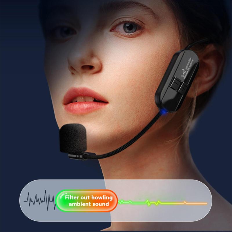 2,4 г беспроводной микрофон на голове, конденсаторный микрофон для аудио усилителя голоса, динамика, обучения