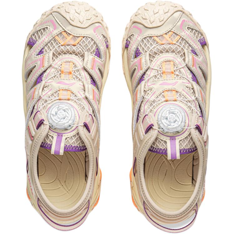 Li Ning Детские уличные сандалии из синтетической кожи, классические, удобные, универсальные, нескользящие, износостойкие, с низким верхом, детские сандалии, персиково-розовые YKEV014-6