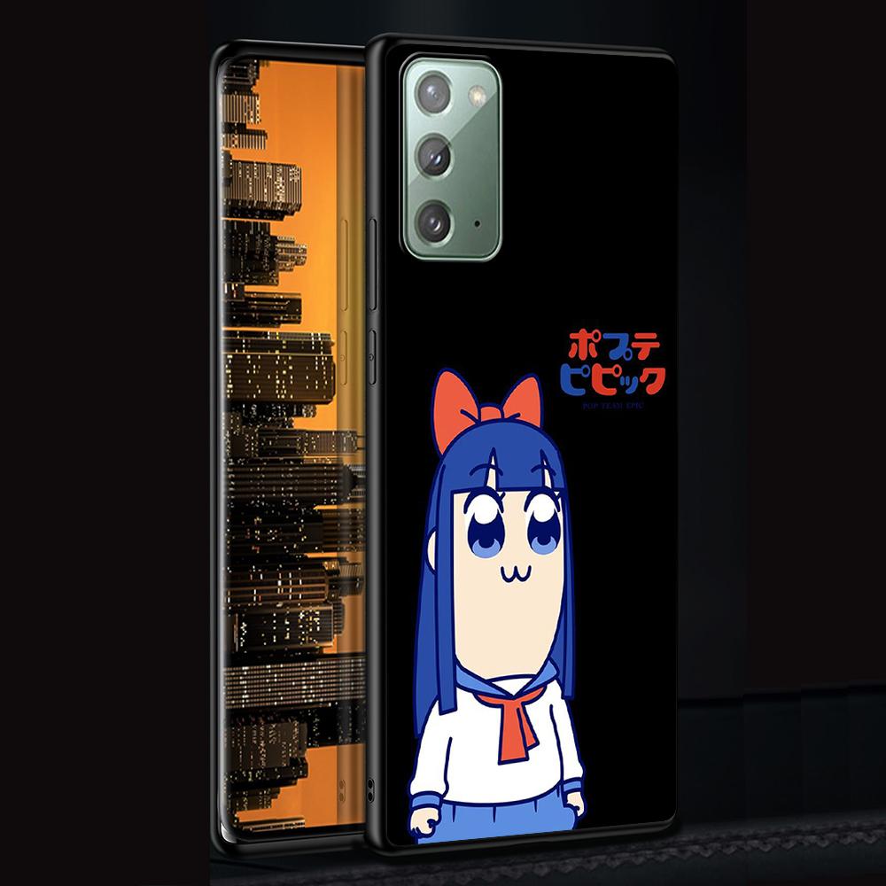 Аниме чехол Pop Team Pipi для Samsung Galaxy Note 20 Ultra 10 Lite 9 8 A53 A52 A12 S22 S21 FE S20 Plus Силиконовый черный чехол для телефона