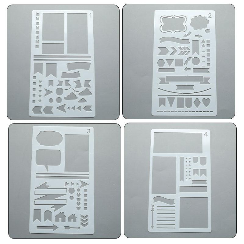 12pcs Stencil Set Planner DIY Drawing Template Journal Notebook Diary Scrapbook