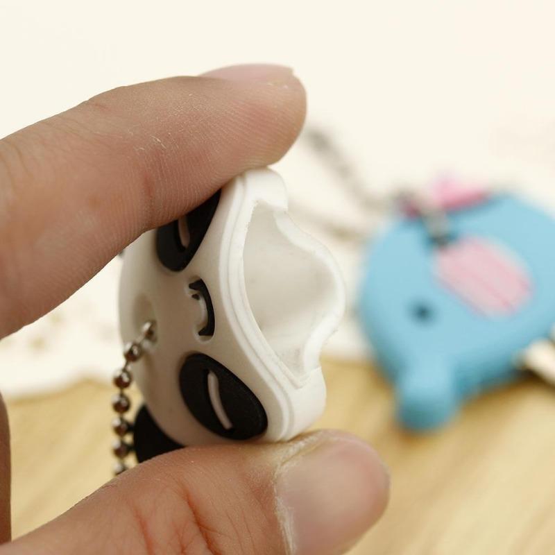 1 шт. Креативный милый брелок-цепочка Мультяшный слон Панда Голова Чехол Верхняя крышка Ключ