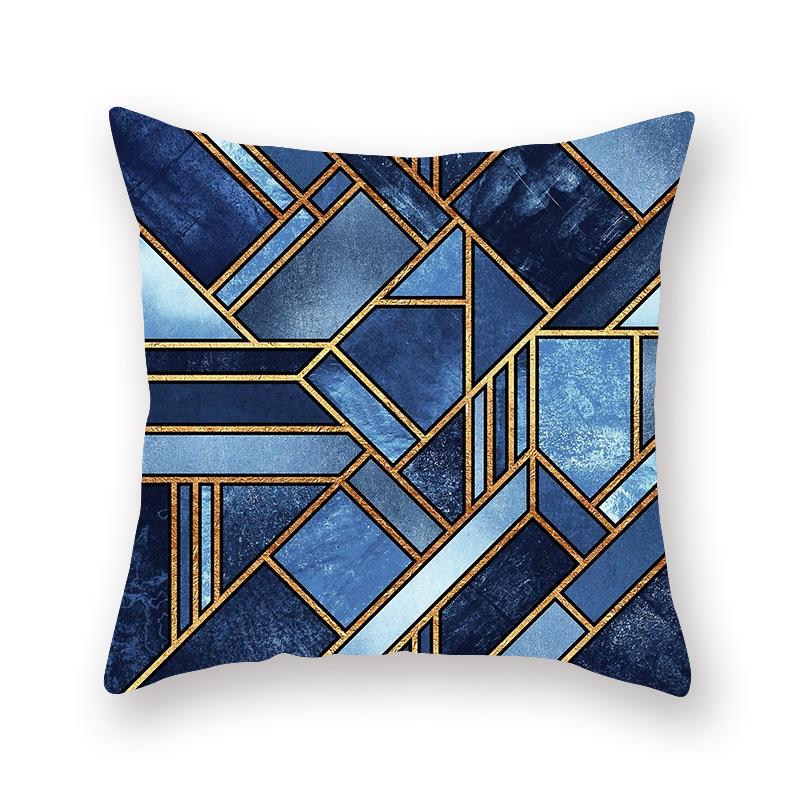 45x45cm Retro Blue Print Pattern Cushion Cover for Home Living Room Sofa Chair Decoration Throw Pillow Pillow Cover