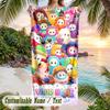 Fall Guys Beach Towel, Personalized Custom Text, Quick Dry Soft Large Towel For Swimming Pool Travel