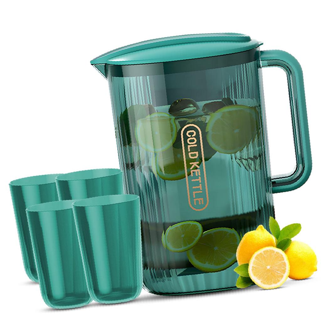 Water Pitcher Fridge Door Water Jug with Handle Beverage Serveware and Storage Container for Hot Liquids or Cold Drinks