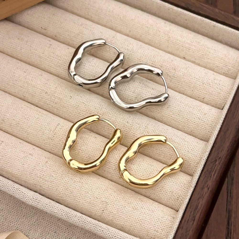 Temperament Irregular Geometric Earrings Twist Wave Wave Earrings Fashion Accessories