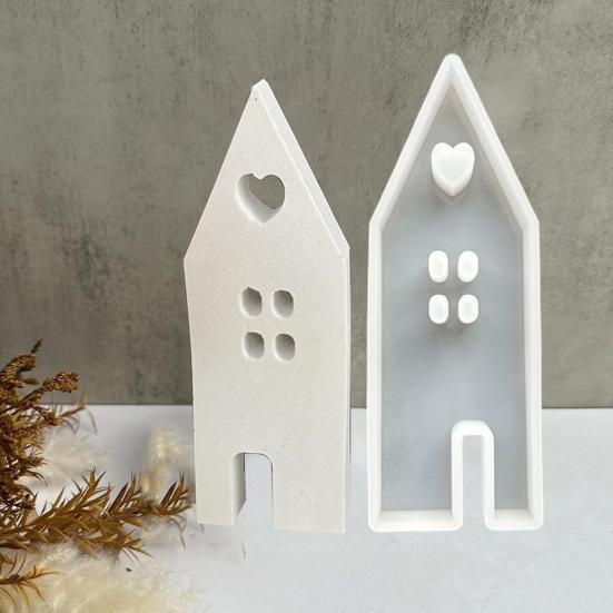 Силиконовая форма для дома в форме сердца, форма для литья мыла и свечей, форма для выпечки холата, печенья, сделай сам, украшение дома