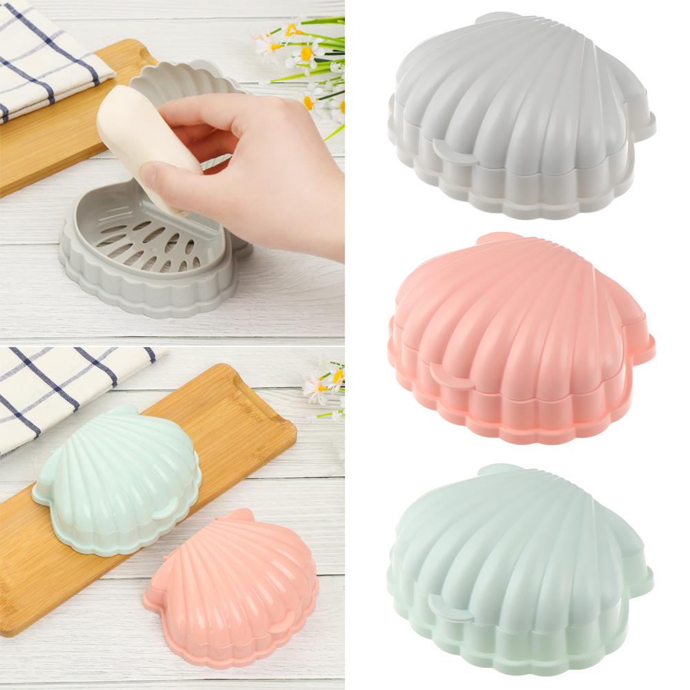 Home Travel Bathroom Accessories Container Shell Shape Storage Case Soap Box Soap Dish Drain Rack