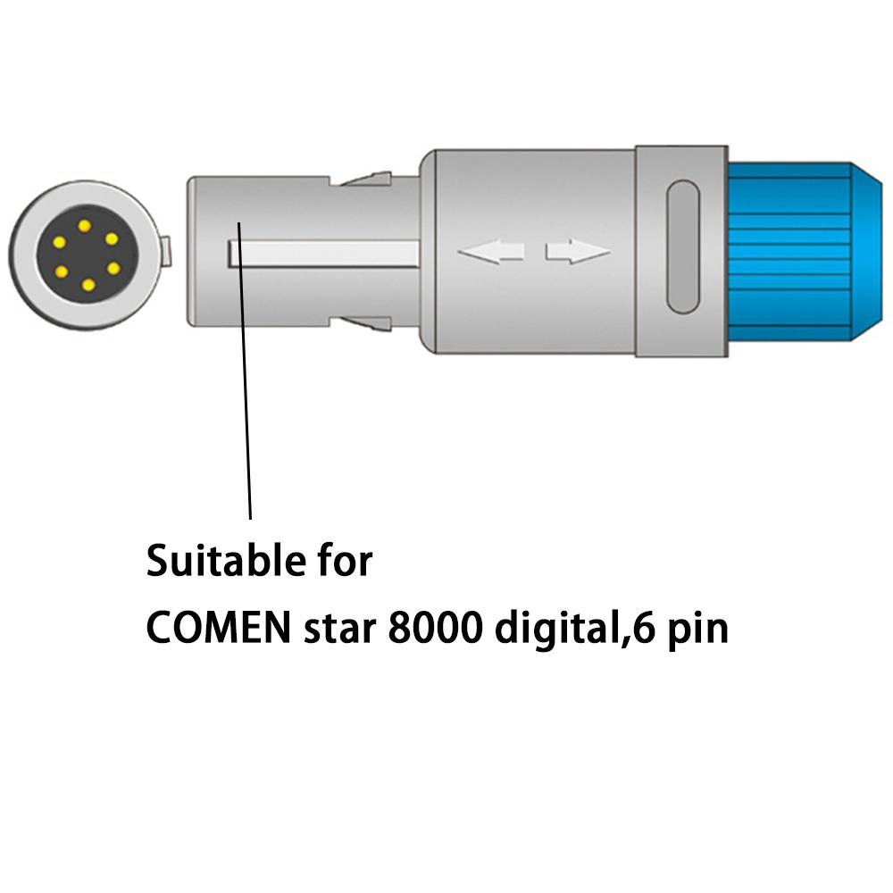 Совместимость с COMEN Star 8000 Digital, 6-контактный монитор пациента, многоразовый датчик SPO2, датчик пальца SPO2, мониторинг данных насыщения крови кислородом