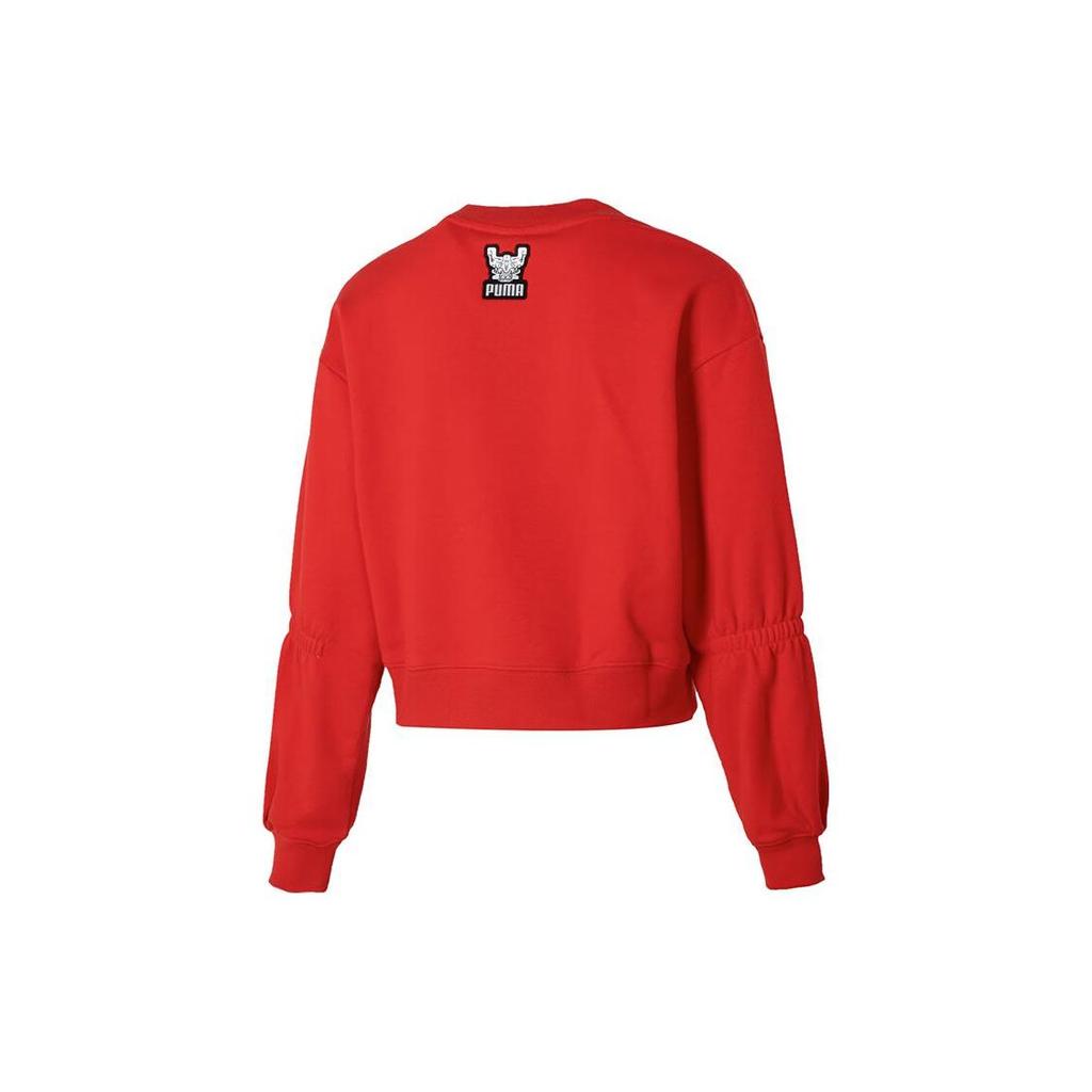 Puma Круглый вырез с принтом свободный свитер с длинным рукавом женская толстовка красный 625251-11