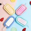 Silicone Ice Cream Makers Mold With PP Cover And Stickers Lovely Heart Popsicle Maker