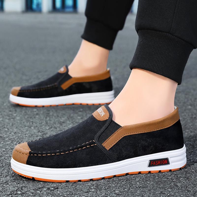 Men's shoes spring new single shoes canvas dad shoes one pedal Beijing cloth shoes casual old shoes