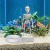 Fish Tank Bubbler Decoration Realistic Decorative Interactive Dancing Skeleton Aquarium Bubbler With Air Hose For aquarium