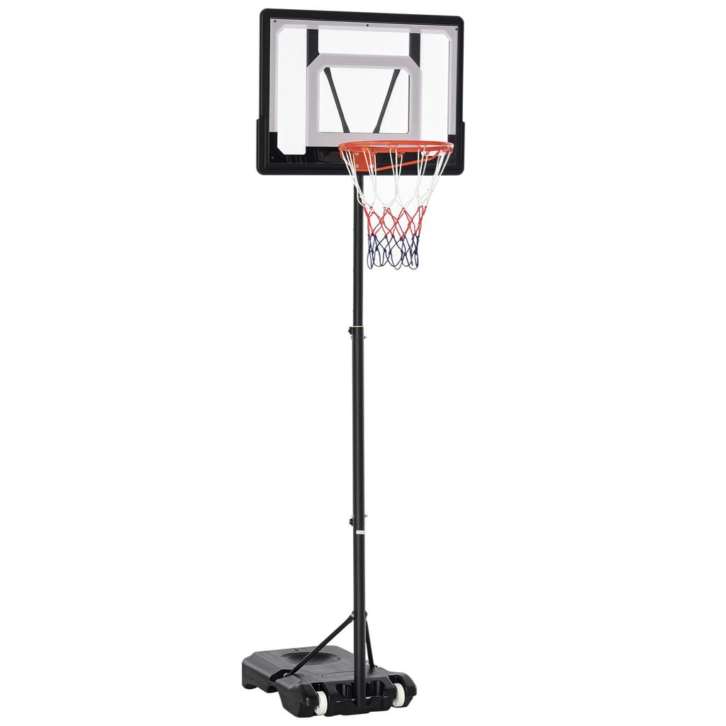 Basketball Stand with Wheels 83x55cm Backboard, Adjustable Hoop Height 156 to 210 cm, Basketball System for Teenagers, for Outdoor Use