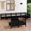 Day and Night - Day and Night Garden Furniture Set 9 Pieces Solid Black Pine Wood