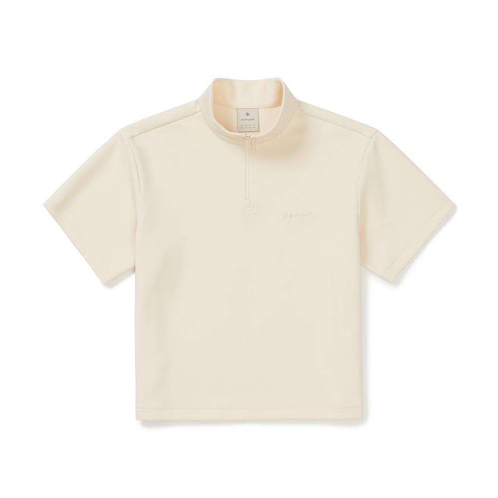 [Snowpeak] Silky Women's Half-zip Short-sleeve T-shirt Pastel Yellow (S25MWFZT05)
