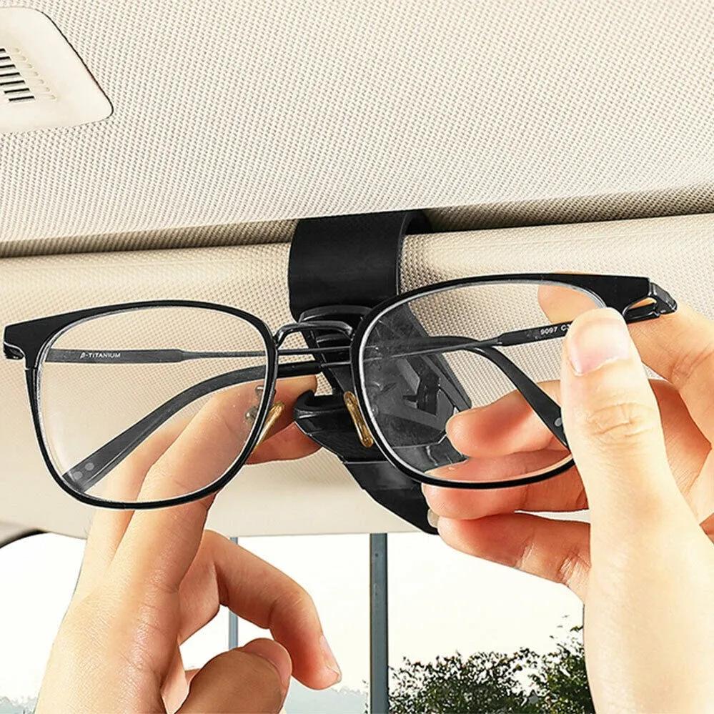 Car Glasses Case Universal Car Sun Visor Glasses Holder Sunglasses Clip Card Ticket Eyeglasses Holder Auto Interior Accessories
