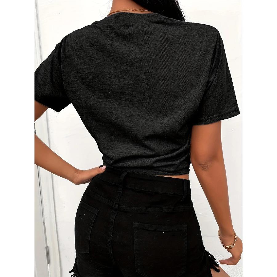 Футболка с принтом «губы» из хлопка, футболка с круглым вырезом и коротким рукавом, повседневные топы на каждый день, женская одежда