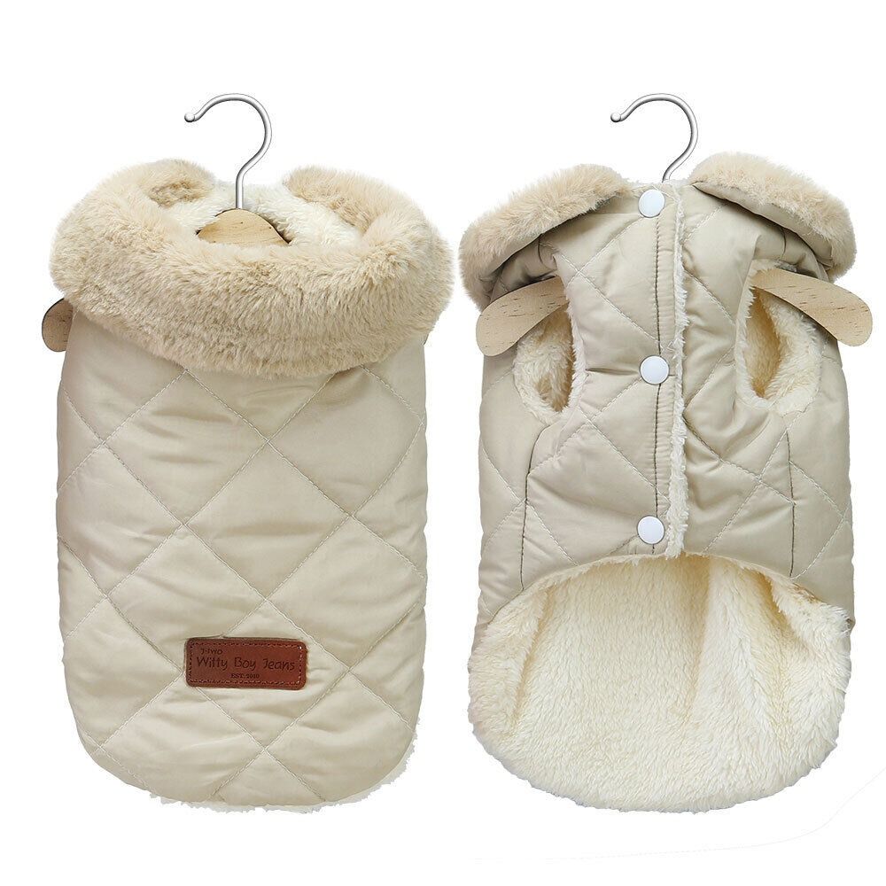 Padded Apparel Dog Sweater Puppy Vest Pet Clothes Winter Coat Cotton Padded Jacket Plush Hoodie
