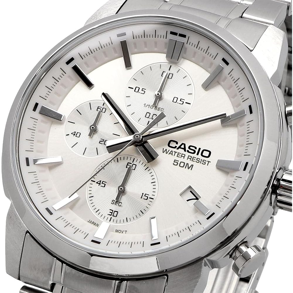 Casio Standard Men's Quartz Watch 1/10 Second Chronograph Silver MTP-E510D-7AV
