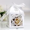 50Pcs Wedding Candy Gift Paper Box Love Herat Laser Hollow Favors Boxes with Ribbon for Wedding Birthday Baby Shower Party Decor
