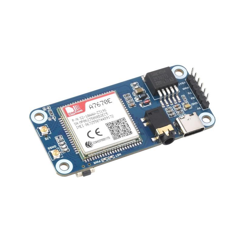Cat-1/GSM/GPRS/GNSS HAT for Raspberry Pi, Based on A7670E Module, LTE Cat-1 / 2G Support, GNSS Positioning