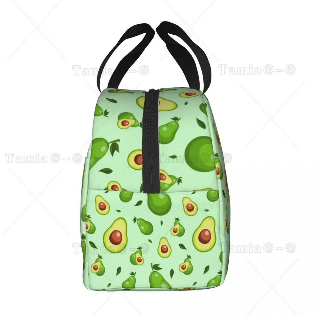 Cute Fruit Avocado Print Insulated Lunch Bag for Women Resuable Cooler Thermal Bento Box Kids School Children