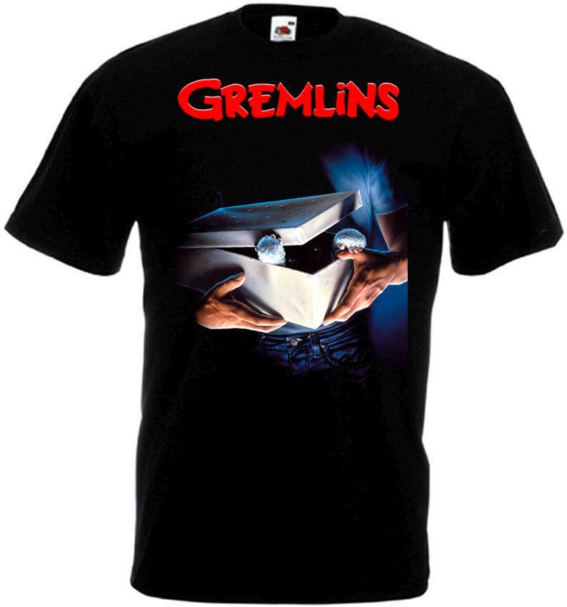 Футболка унисекс с черным постером фильма «Гремлины»