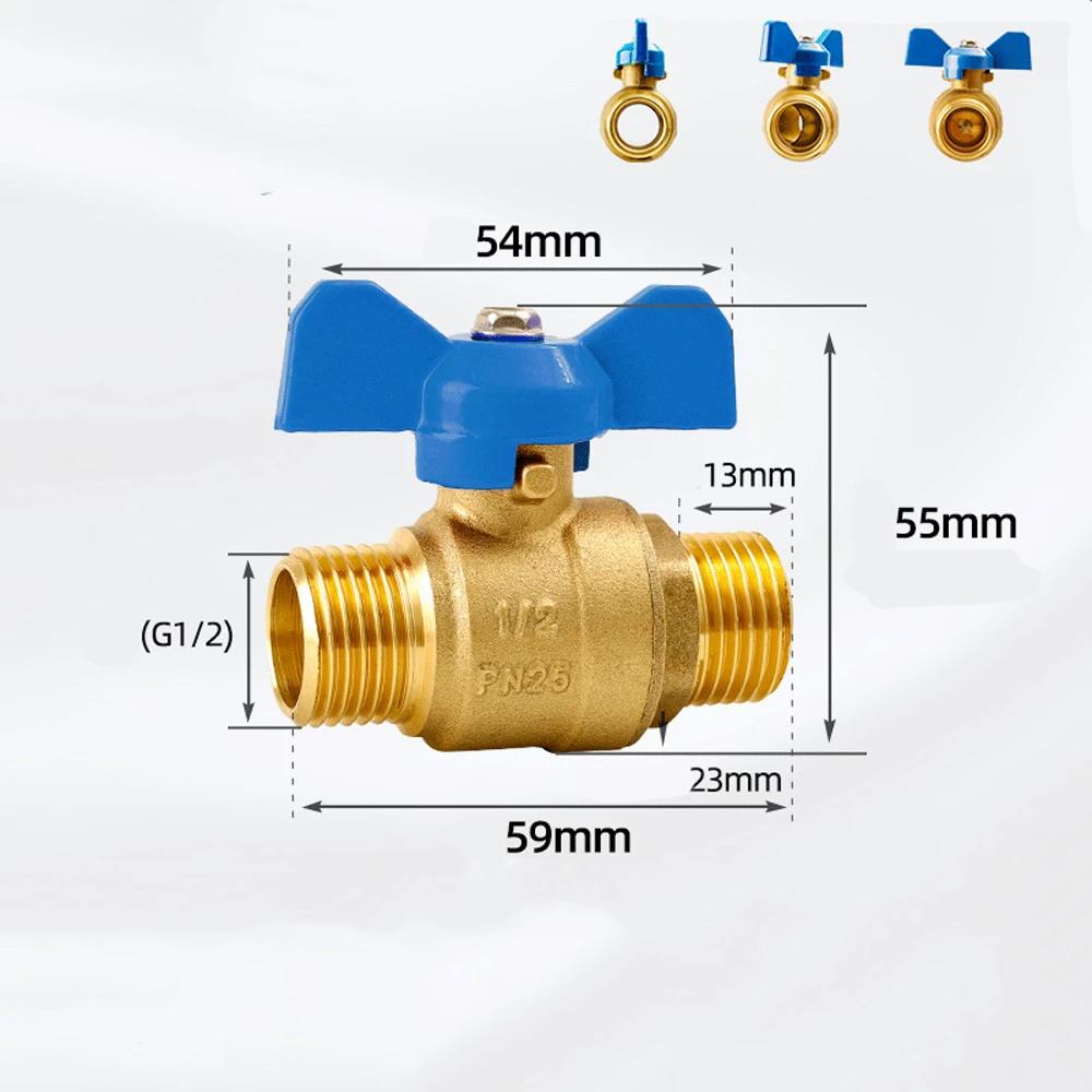 1/4" 3/8" 1/2" 3/4" BSPP Male To Female Brass Shut Off Ball Valve Fuel Gas with Red Blue Butterfly Handle Water Heater Switch
