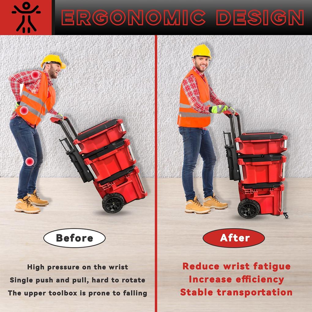 ABCA-Стальная конструкция Передние колеса, Комплект поворотных колес Подходит для мобильного ящика для инструментов Milwaukee для ящика для инструментов Packout 200 фунтов Грузоподъемность Новый