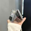 Корейский милый чехол для телефона с котенком и щенком для Samsung Galaxy Z Flip 6 5 4 3 с цепочкой-подставкой Кавайный мультяшный жесткий чехол Flip6
