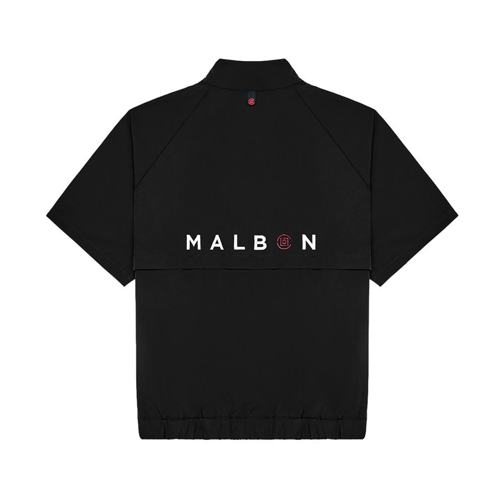 Malbon Golf [Clot] Color Block Short Sleeve Jacket Black (Man)