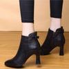 Fashion Pointed Toe Boots Women's Thick High Heels New Autumn Winter Single Botas Fashion Women's Short Boot Black Casual Botines Mujer