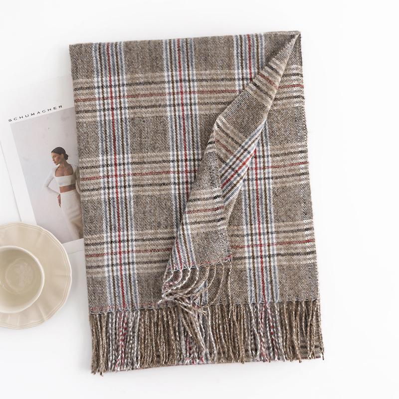 New European and American Street Ladies Commuting All Match Scarf Shawl Dual Purpose Tassel Extended Imitation Cashmere Scarf