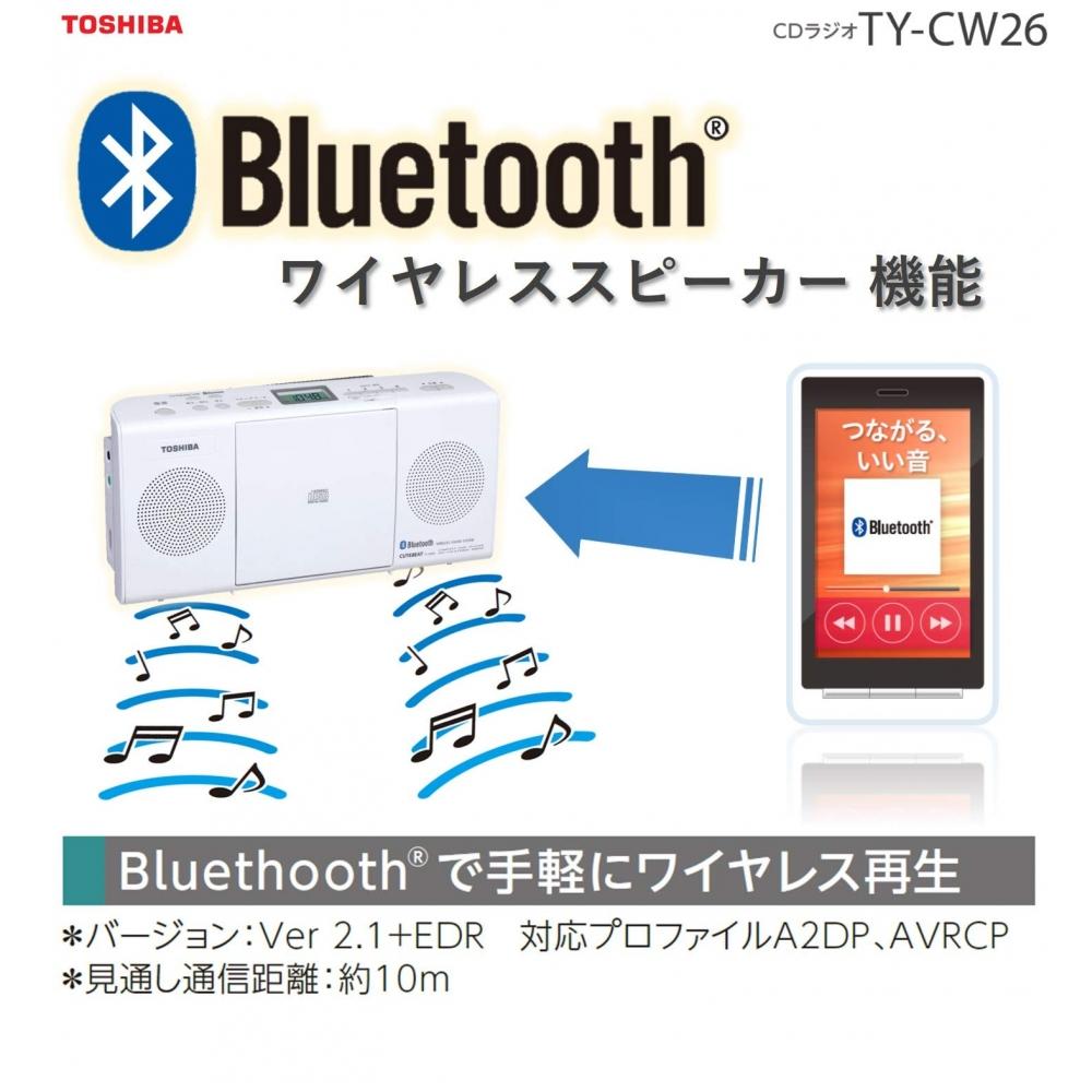 Toshiba Радиоприемник с CD-проигрывателем и Bluetooth TY-CW26 (W) белый