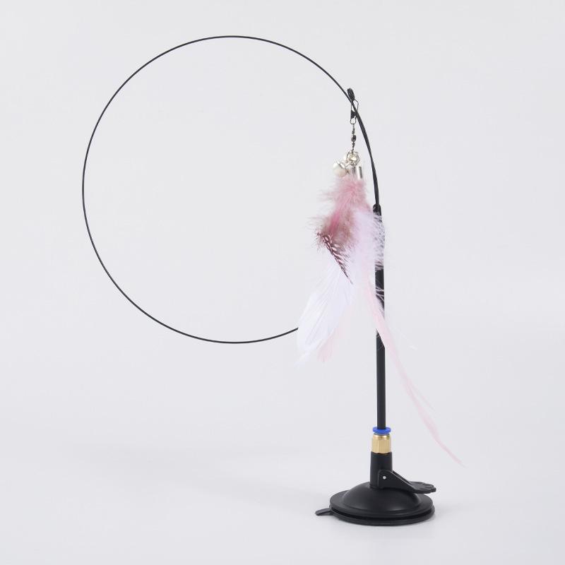 Интерактивная игрушка для кошек Handfree Cat Stick Играющий котенок Играющий тизер Палочка Игрушка на присоске Птица/перо Кошачья палочка Товары для домашних животных