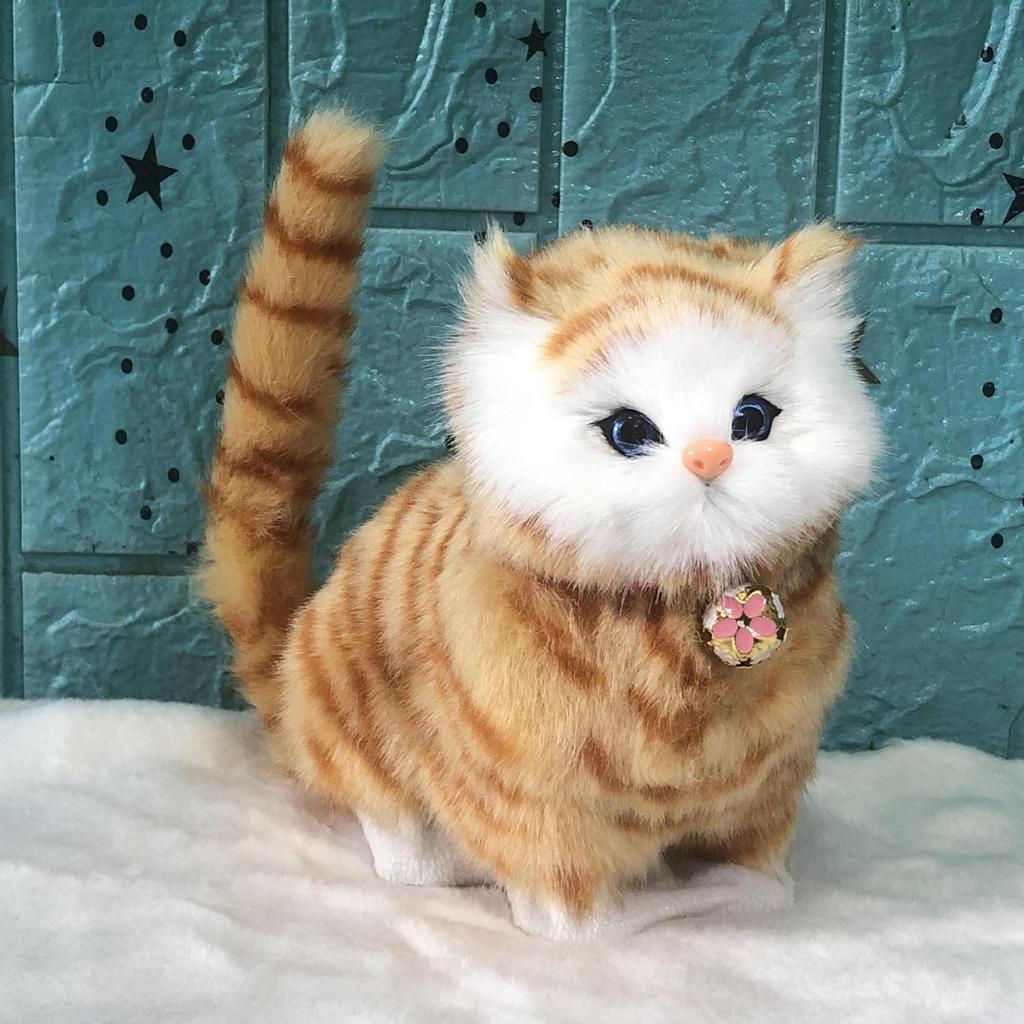 Милая плачущая кошка, плюшевая игрушка, реалистичная модель животного, для детей и в подарок