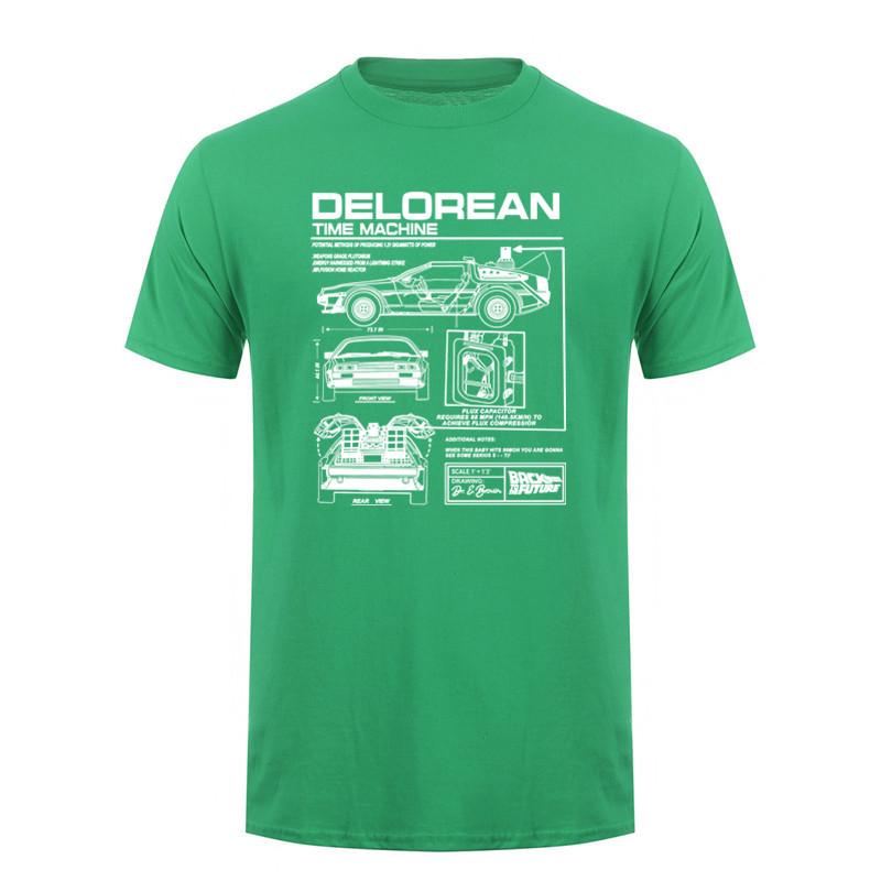 Back To The Future Delorean Schematic Tshirt Print Tshirt Unisex Cotton T Shirt Summer Hip Hop Tees Dz241